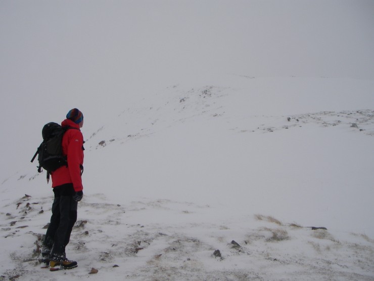 Fair bit of fresh snow at an altitude of around 800m on Buachaille Etive Beag.