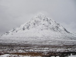 Lots of snow in Glen Coe.