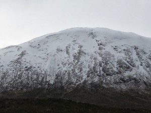 Lower level avalanche on Creag Dhubh 2/2/14 occurred during milder and wetter spell.