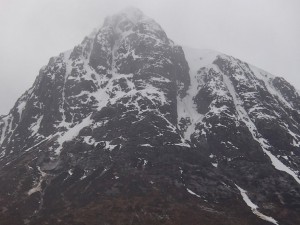 Some new snow at higher levels in Glen Coe