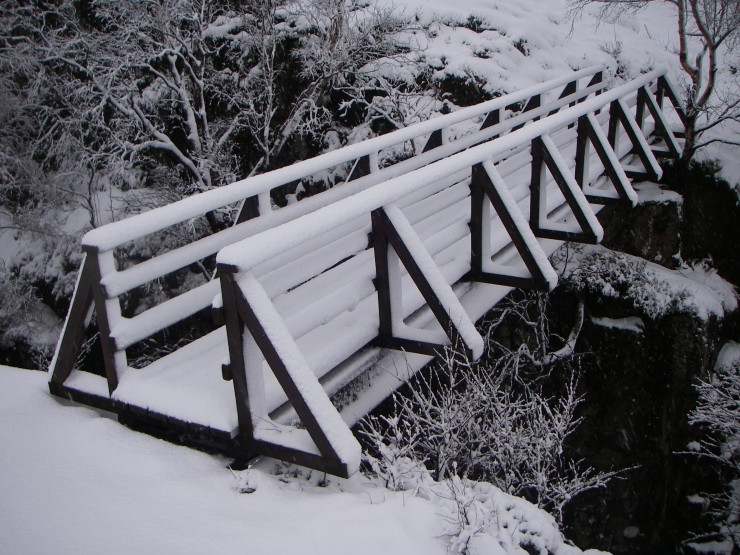 It seemed a pity to use the snow adorned Coe bridge to go up into Lochan.