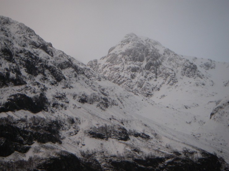 Stob Coire nam Beith from the road, first thing.