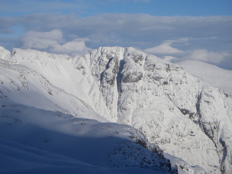 The Southern flank of Am Bodach, starting point for many traversing the Aonach Eagach.
