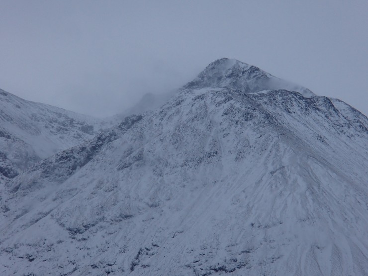 Stob Coire nam Beith at 9am this morning before it really started to snow.