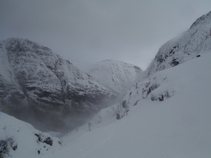 View from Coire nan Lochan towards the Pass of Glencoe towards A'Chailleach.