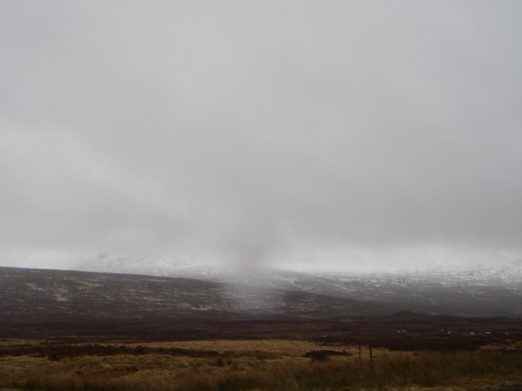 Not the best visibility from the road. Meall a Bhuiridh is hiding up there somewhere. 