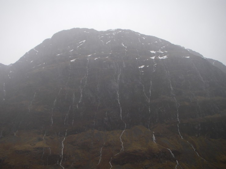 The North face of Aonach Dubh weeps - for a winter lost?