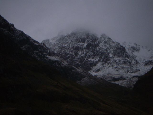 Stob Coire nam Beith was looking a bit more wintry, first thing this morning.