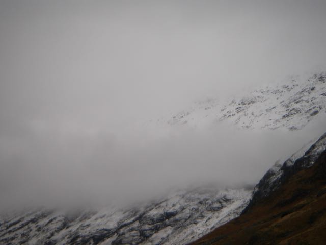 A band of cloud on the South flank of the Aonach Eagach