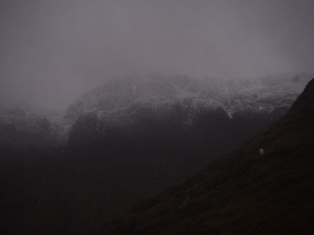 The snow level falling on the West face of Aonach Dubh
