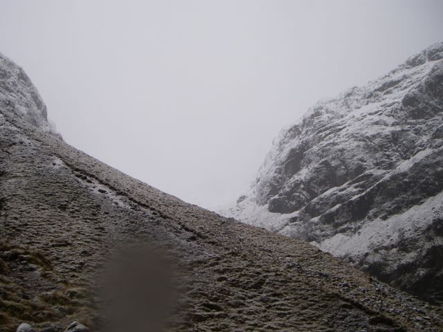 The path winds up to Coire nan Lochan