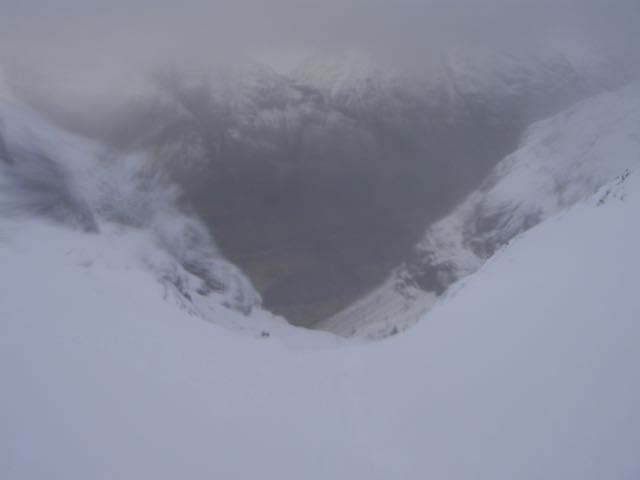 Looking down from the lip of Coire nan Lochan