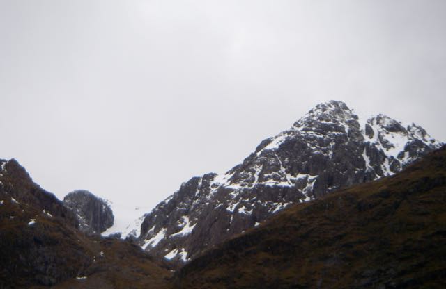 On the left Church door buttress on Bidean nam Bian and Stob coire nam Beith on the right