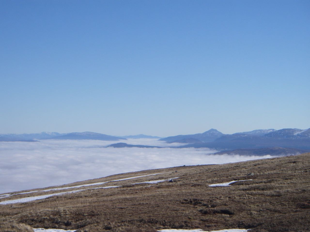 Sea of cloud East of Glencoe across Rannoch Moor