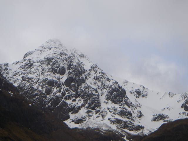Avalanche debris seen below the corrie headwall to the right of Stob Coire nam Beith