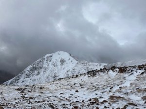 Fresh snow and strong winds.