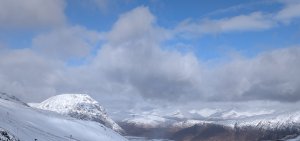 Overnight snow and drifting in today’s strong winds.